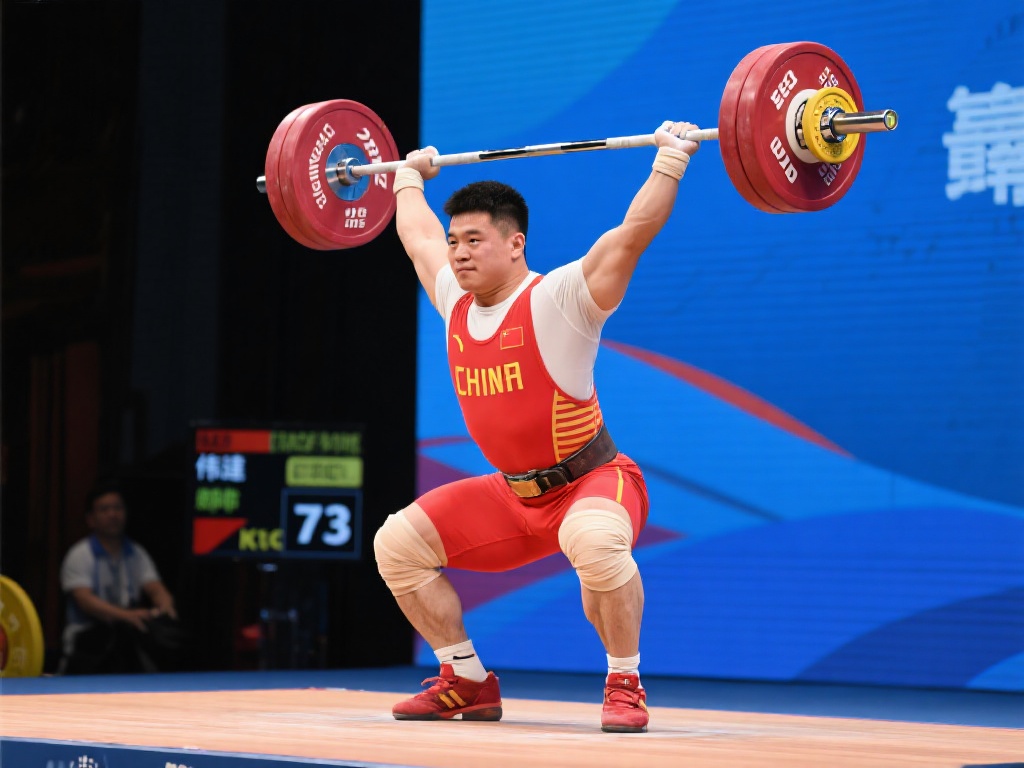 刘伟健勇夺举重男子73公斤级双金 刘伟健的名字或许在几年前还鲜为人知,但通